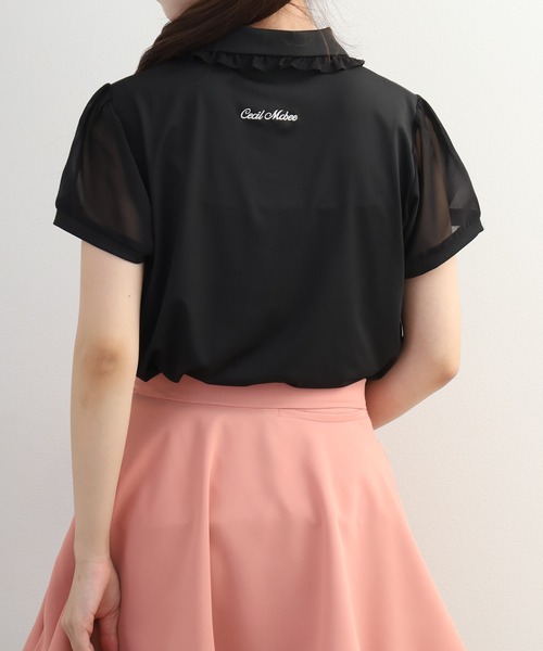 CECIL McBEE(セシルマクビー)の「Sheer Polo シアーポロ(ポロシャツ・レディース・ホワイト/ブラック/ブルー・S/M/L)」の14枚目の写真