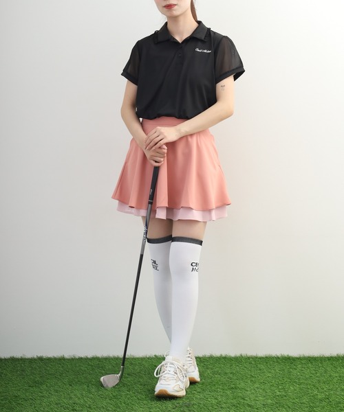 CECIL McBEE(セシルマクビー)の「Sheer Polo シアーポロ(ポロシャツ・レディース・ホワイト/ブラック/ブルー・S/M/L)」の16枚目の写真