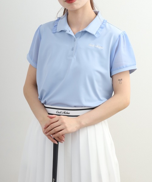 CECIL McBEE(セシルマクビー)の「Sheer Polo シアーポロ(ポロシャツ・レディース・ホワイト/ブラック/ブルー・S/M/L)」の18枚目の写真