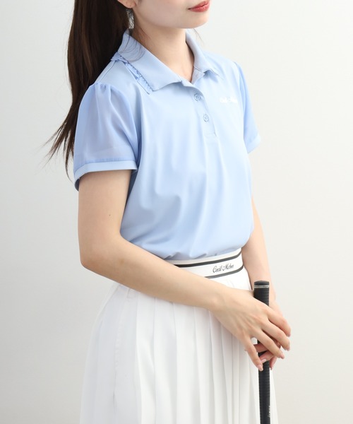 CECIL McBEE(セシルマクビー)の「Sheer Polo シアーポロ(ポロシャツ・レディース・ホワイト/ブラック/ブルー・S/M/L)」の20枚目の写真