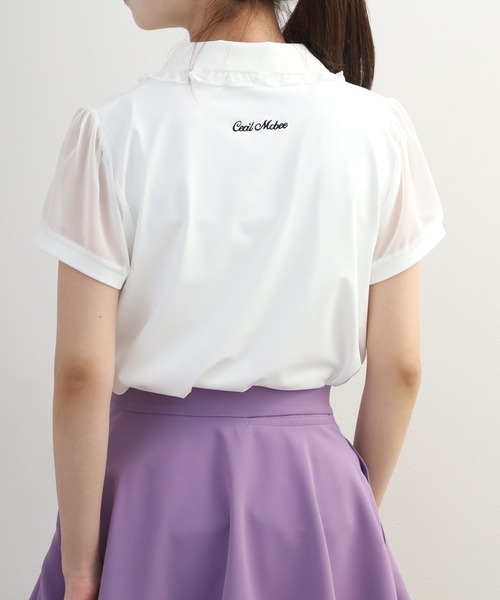 CECIL McBEE(セシルマクビー)の「Sheer Polo シアーポロ(ポロシャツ・レディース・ホワイト/ブラック/ブルー・S/M/L)」の7枚目の写真