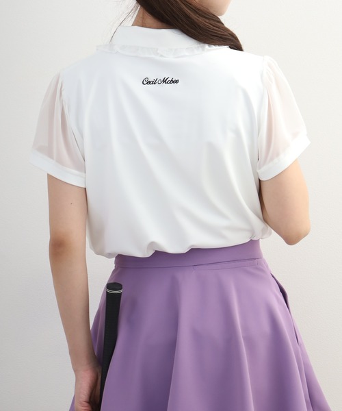 CECIL McBEE(セシルマクビー)の「Sheer Polo シアーポロ(ポロシャツ・レディース・ホワイト/ブラック/ブルー・S/M/L)」の8枚目の写真