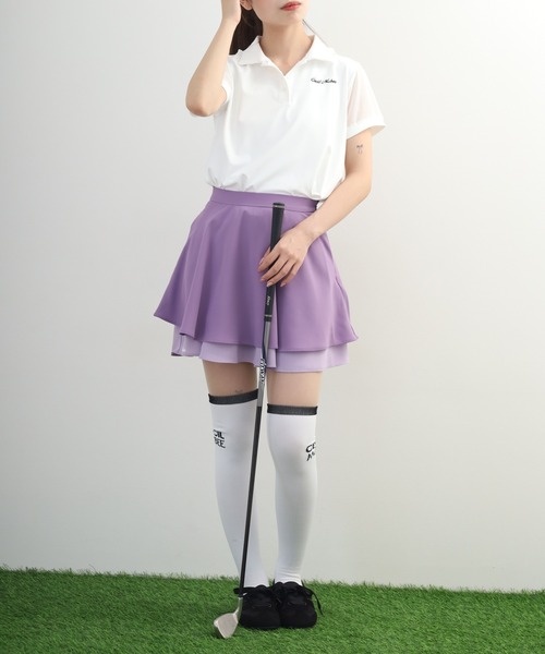 CECIL McBEE(セシルマクビー)の「Sheer Polo シアーポロ(ポロシャツ・レディース・ホワイト/ブラック/ブルー・S/M/L)」の9枚目の写真