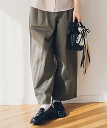 studio CLIP | コットンサテンタックワイドパンツ[プチ・プラスサイズあり](その他パンツ)