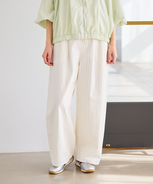 studio CLIP（スタディオクリップ）の「コットンサテンタックワイドパンツ[プチ・プラスサイズあり]（その他パンツ・レディース・グレー/カーキ/その他1・ﾌﾘｰ(L)/PF/LARGE/MEDIUM）」の8枚目の写真
