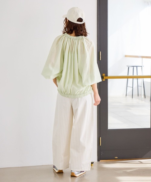 studio CLIP（スタディオクリップ）の「コットンサテンタックワイドパンツ[プチ・プラスサイズあり]（その他パンツ・レディース・グレー/カーキ/その他1・ﾌﾘｰ(L)/PF/LARGE/MEDIUM）」の12枚目の写真