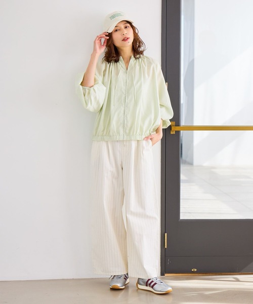 studio CLIP（スタディオクリップ）の「コットンサテンタックワイドパンツ[プチ・プラスサイズあり]（その他パンツ・レディース・グレー/カーキ/その他1・ﾌﾘｰ(L)/PF/LARGE/MEDIUM）」の14枚目の写真