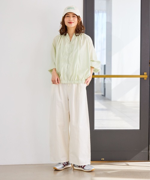 studio CLIP（スタディオクリップ）の「コットンサテンタックワイドパンツ[プチ・プラスサイズあり]（その他パンツ・レディース・グレー/カーキ/その他1・ﾌﾘｰ(L)/PF/LARGE/MEDIUM）」の15枚目の写真