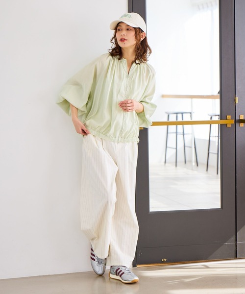 studio CLIP（スタディオクリップ）の「コットンサテンタックワイドパンツ[プチ・プラスサイズあり]（その他パンツ・レディース・グレー/カーキ/その他1・ﾌﾘｰ(L)/PF/LARGE/MEDIUM）」の16枚目の写真