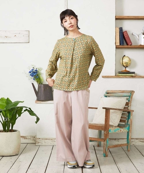 Jocomomola(ホコモモラ)の「En un sueno 幾何学プリントカットソー(Tシャツ/カットソー・レディース・ミント/ライトグレー・40)」の3枚目の写真