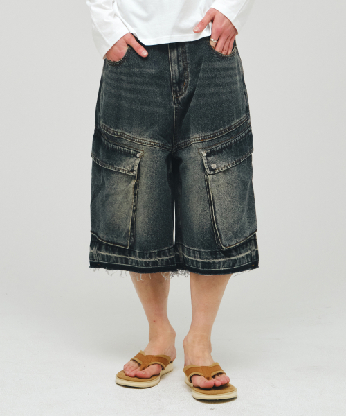 ECORR(エコル)の「カーゴバミューダデニムハーフパンツ_ディープブルー(その他パンツ・メンズ・その他・1(M)/2(L)/3(XL))」の3枚目の写真