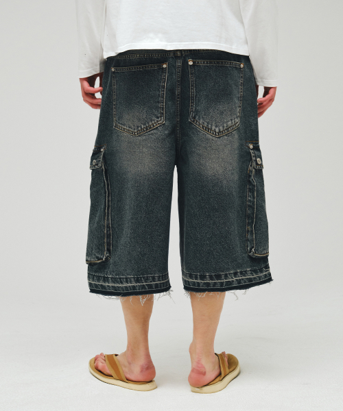 ECORR(エコル)の「カーゴバミューダデニムハーフパンツ_ディープブルー(その他パンツ・メンズ・その他・1(M)/2(L)/3(XL))」の4枚目の写真