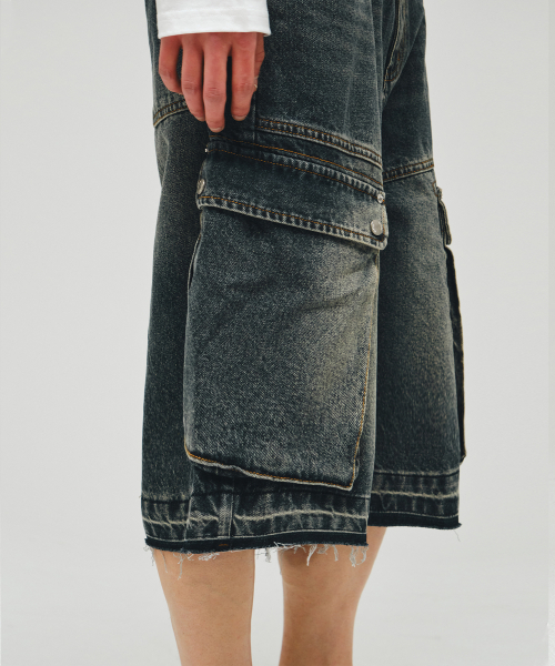 ECORR(エコル)の「カーゴバミューダデニムハーフパンツ_ディープブルー(その他パンツ・メンズ・その他・1(M)/2(L)/3(XL))」の5枚目の写真
