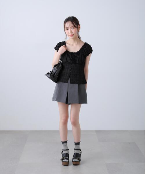 FREE'S MART(フリーズマート)の「◆フレンチスリーブジャガードカットソー(Tシャツ/カットソー・レディース・ホワイト/ブラック/イエロー/ホワイト系その他・FREE)」の10枚目の写真