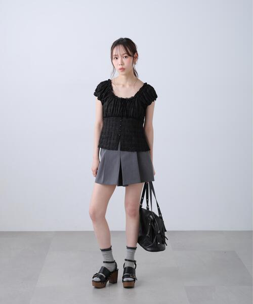 FREE'S MART(フリーズマート)の「◆フレンチスリーブジャガードカットソー(Tシャツ/カットソー・レディース・ホワイト/ブラック/イエロー/ホワイト系その他・FREE)」の11枚目の写真