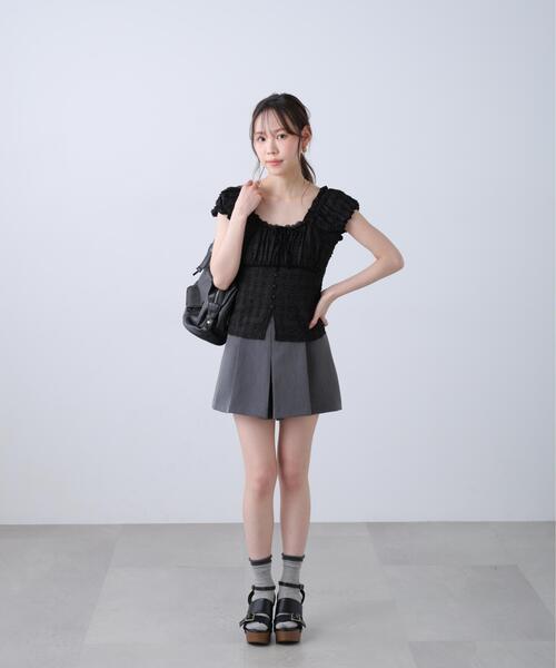 FREE'S MART(フリーズマート)の「◆フレンチスリーブジャガードカットソー(Tシャツ/カットソー・レディース・ホワイト/ブラック/イエロー/ホワイト系その他・FREE)」の12枚目の写真