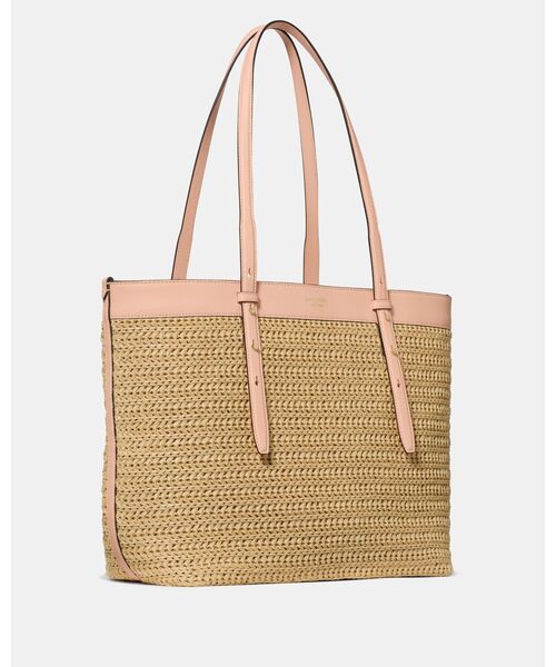 kate spade new york(ケイトスペード ニューヨーク)の「ドゥー イット オール ストロー トート バッグ(かごバッグ・レディース・ピンク・ONESIZE)」の3枚目の写真