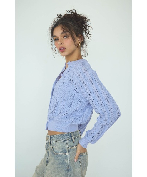 ALEXIA STAM（アリシアスタン）の「Open Work Knit Cardigan /透かし編みカーディガン（カーディガン/ボレロ・レディース・アイボリー/ブルー/グレー・FREE）」の13枚目の写真