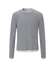 BER DE NOIR（ベールドノワール）の「レイヤードシアーロングスリーブTシャツ（グレー）（Tシャツ/カットソー）」