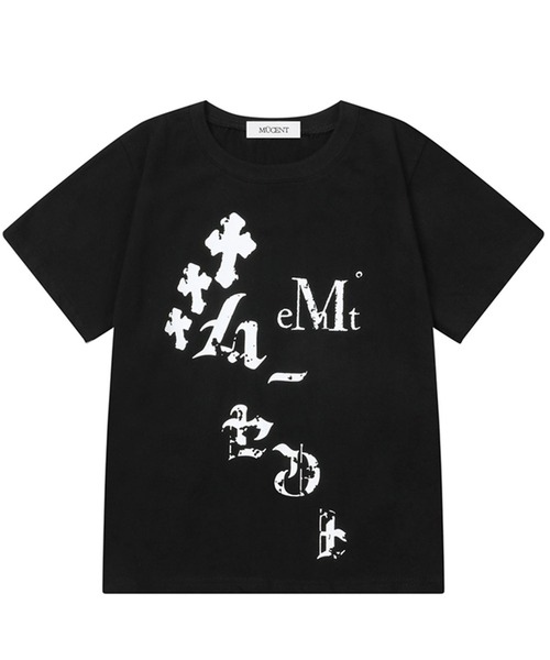 MUCENT(ムセント)の「◇MUCENT◇ブランド直輸入正規品/ノジェ クロス クラック ロゴ ハーフ TNOJE CROSS CRACK LOGO HALF T(Tシャツ/カットソー・レディース・ブラック・FREE)」の2枚目の写真