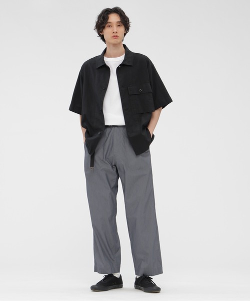 MHL.（エムエイチエル）の「RAW SLUB COTTON JERSEY（Tシャツ/カットソー・メンズ・ダークグリーン/ホワイト・MEDIUM/LARGE）」の10枚目の写真