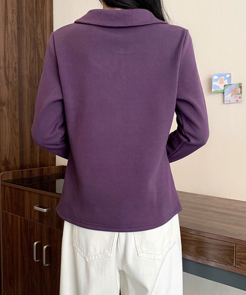 2ly2(トゥーリートゥー)の「ビッグカラー レース袖デザイン 長袖トップス / フェミニン カットソー(Tシャツ/カットソー・レディース・ボルドー/ブラック/アイボリー/パープル・FREE)」の21枚目の写真