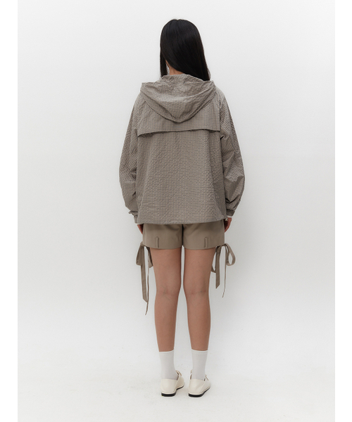 TUOMIO（トゥオミオ）の「CHECK LIGHT ANORAK [BEIGE]（ナイロンジャケット・レディース・その他・1/2）」の4枚目の写真