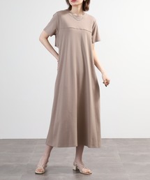 EGLANTINE バックフリルジップワンピース 半袖