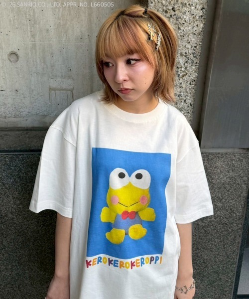 Candy Stripper(キャンディストリッパー)の「【KEROKEROKEROPPI】PHOTO Tシャツ(Tシャツ/カットソー・レディース・ブラック/オフホワイト・FREE)」の1枚目の写真