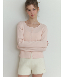 RE_L（リエル）の「Owa round knit cardigan (powder pink)（カーディガン/ボレロ）」