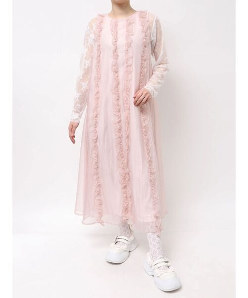 merry jenny（メリージェニー）の「airy frillロングワンピース（ワンピース・レディース・ブラック/ピンク/ミント・FREE）」の3枚目の写真