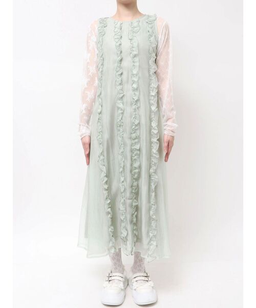 merry jenny（メリージェニー）の「airy frillロングワンピース（ワンピース・レディース・ブラック/ピンク/ミント・FREE）」の5枚目の写真