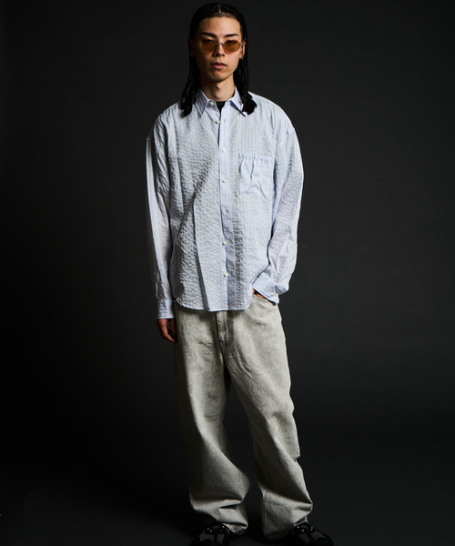JOINT WORKS(ジョイントワークス)の「ワイドストレートデニム / J WIDE STRAIGHT DENIM PT(デニムパンツ・メンズ・クリアブルー/ブラック系その他/チャコールグレー・LARGE/MEDIUM)」の4枚目の写真