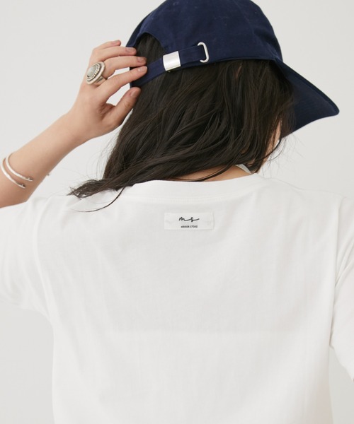 MIRROR STOKE（ミラーストーク）の「【ZOZO限定】MS PUFF PRINTING TSHIRT/ミラーストークパフプリンティングティーシャツ（Tシャツ/カットソー・レディース・ピンク/オフホワイト・MEDIUM）」の11枚目の写真