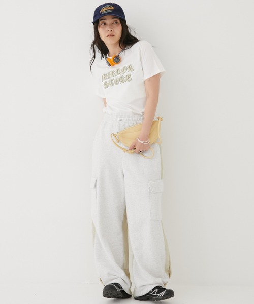 MIRROR STOKE（ミラーストーク）の「【ZOZO限定】MS PUFF PRINTING TSHIRT/ミラーストークパフプリンティングティーシャツ（Tシャツ/カットソー・レディース・ピンク/オフホワイト・MEDIUM）」の14枚目の写真