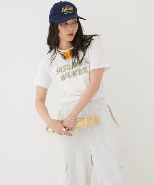 MIRROR STOKE（ミラーストーク）の「【ZOZO限定】MS PUFF PRINTING TSHIRT/ミラーストークパフプリンティングティーシャツ（Tシャツ/カットソー・レディース・ピンク/オフホワイト・MEDIUM）」の6枚目の写真