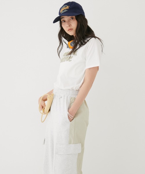 MIRROR STOKE（ミラーストーク）の「【ZOZO限定】MS PUFF PRINTING TSHIRT/ミラーストークパフプリンティングティーシャツ（Tシャツ/カットソー・レディース・ピンク/オフホワイト・MEDIUM）」の7枚目の写真