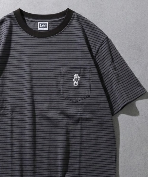 Lee(リー)の「2026SS Lee/リー バディーリー ワンポイント刺繍 ボーダー&無地 Tシャツ レディース メンズ(Tシャツ/カットソー・レディース・ホワイト/チャコール/ネイビー・L/XL/M)」の3枚目の写真