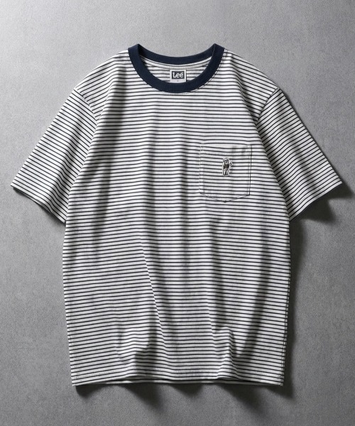 Lee(リー)の「2026SS Lee/リー バディーリー ワンポイント刺繍 ボーダー&無地 Tシャツ レディース メンズ(Tシャツ/カットソー・レディース・ホワイト/チャコール/ネイビー・L/XL/M)」の4枚目の写真