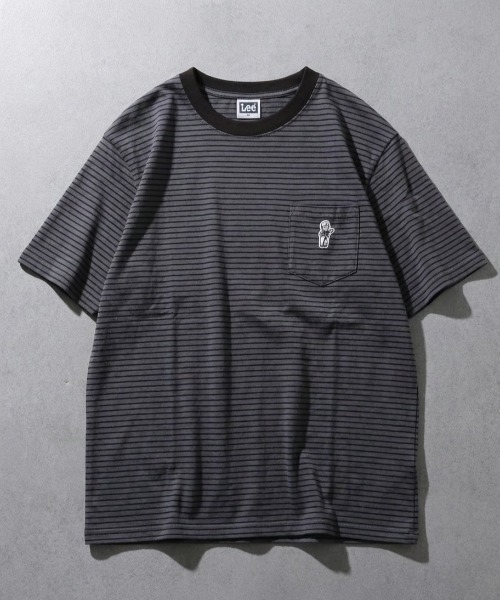 Lee(リー)の「2026SS Lee/リー バディーリー ワンポイント刺繍 ボーダー&無地 Tシャツ レディース メンズ(Tシャツ/カットソー・レディース・ホワイト/チャコール/ネイビー・L/XL/M)」の6枚目の写真