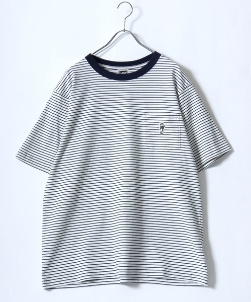 Lee(リー)の「2026SS Lee/リー バディーリー ワンポイント刺繍 ボーダー&無地 Tシャツ レディース メンズ(Tシャツ/カットソー・レディース・ホワイト/チャコール/ネイビー・L/XL/M)」の10枚目の写真