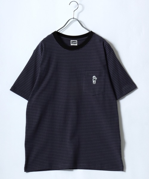 Lee(リー)の「2026SS Lee/リー バディーリー ワンポイント刺繍 ボーダー&無地 Tシャツ レディース メンズ(Tシャツ/カットソー・レディース・ホワイト/チャコール/ネイビー・L/XL/M)」の12枚目の写真