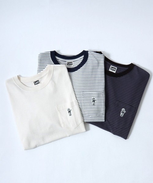Lee(リー)の「2026SS Lee/リー バディーリー ワンポイント刺繍 ボーダー&無地 Tシャツ レディース メンズ(Tシャツ/カットソー・レディース・ホワイト/チャコール/ネイビー・L/XL/M)」の19枚目の写真
