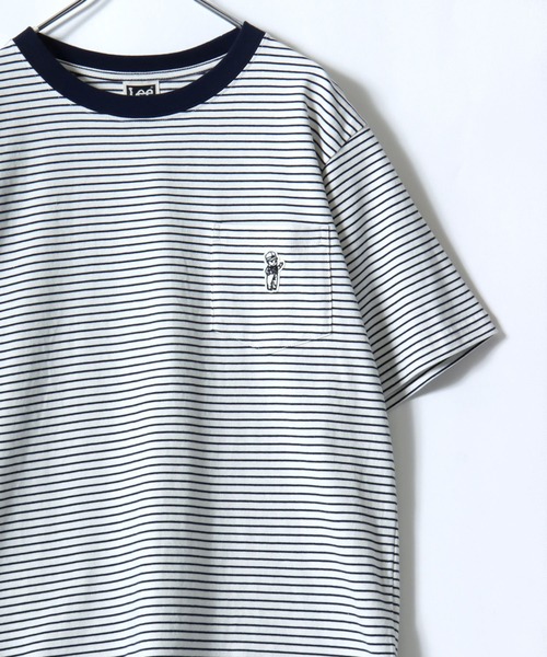 Lee(リー)の「2026SS Lee/リー バディーリー ワンポイント刺繍 ボーダー&無地 Tシャツ レディース メンズ(Tシャツ/カットソー・レディース・ホワイト/チャコール/ネイビー・L/XL/M)」の22枚目の写真