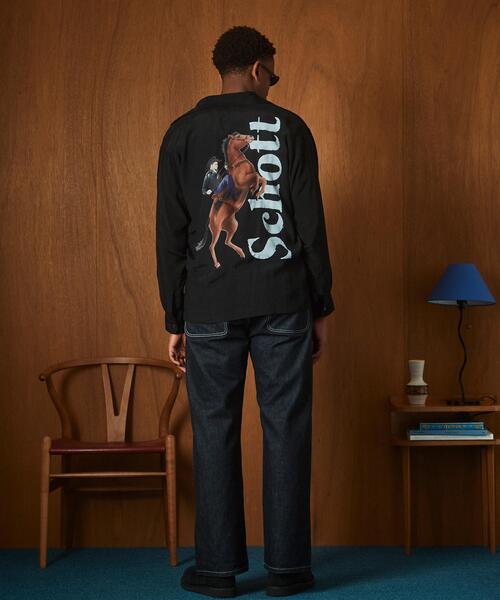 Schott(ショット)の「Schott/ショット/RAYON SHIRT/レーヨン シャツ(シャツ/ブラウス・メンズ・ブラック・2XL/XL/L/M)」の4枚目の写真
