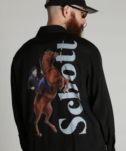 Schott(ショット)の「Schott/ショット/RAYON SHIRT/レーヨン シャツ(シャツ/ブラウス・メンズ・ブラック・2XL/XL/L/M)」の5枚目の写真