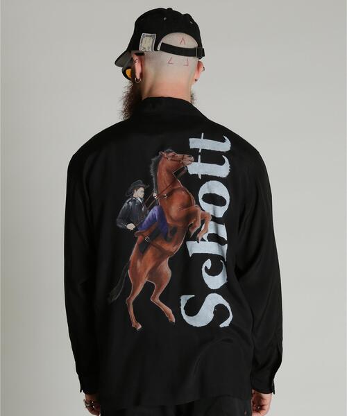Schott(ショット)の「Schott/ショット/RAYON SHIRT/レーヨン シャツ(シャツ/ブラウス・メンズ・ブラック・2XL/XL/L/M)」の6枚目の写真