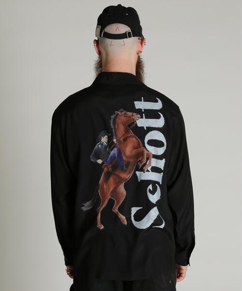 Schott(ショット)の「Schott/ショット/RAYON SHIRT/レーヨン シャツ(シャツ/ブラウス・メンズ・ブラック・2XL/XL/L/M)」の9枚目の写真