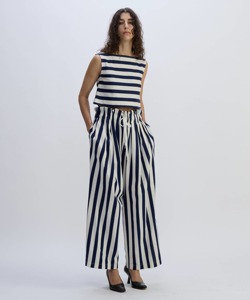 CURRENTAGE(カレンテージ)の「Russell Stripe Jersey Pants(その他パンツ・レディース・グリーン/ブラック/ブルー・1)」の8枚目の写真