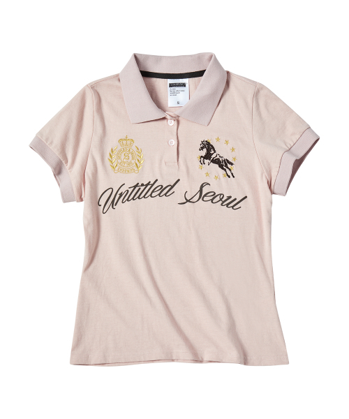 UNTITLED SEOUL(アンタイトル ソウル)の「アンタイトル クレスト ポロ クロップ 半袖 ピンク(Tシャツ/カットソー・メンズ・その他・MEDIUM/LARGE/SMALL)」の2枚目の写真